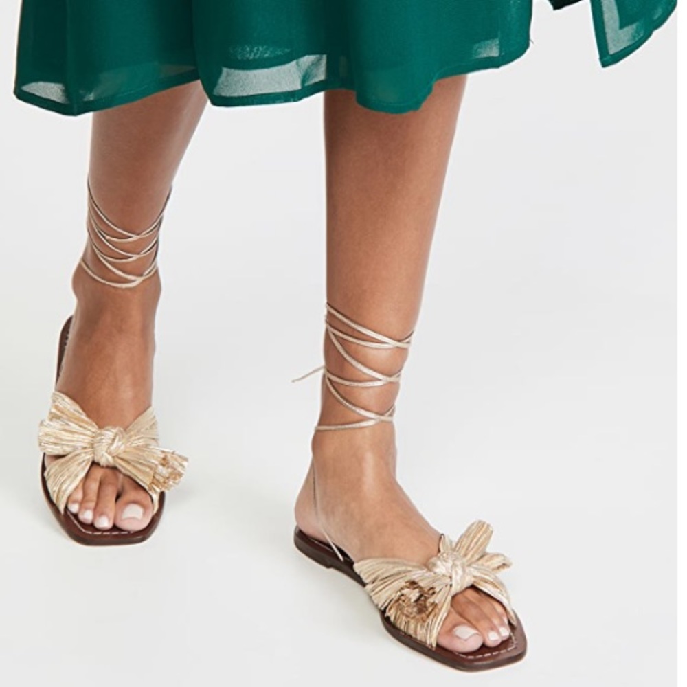 Loeffler Randall Peony Pleated Knot Wrap Sandals